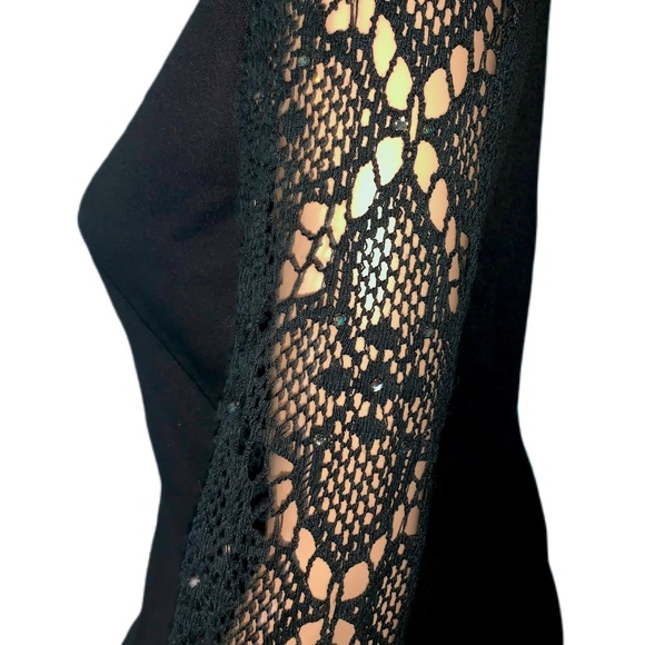 Vintage Witchy 1960s Crochet Sequins Dress Retro Midcentury Halloween Vampy - Picture 3 of 8